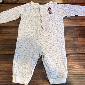 Disney Store Minnie Mouse White Kids Girls One Piece romper, 12 months, EUC, WDW